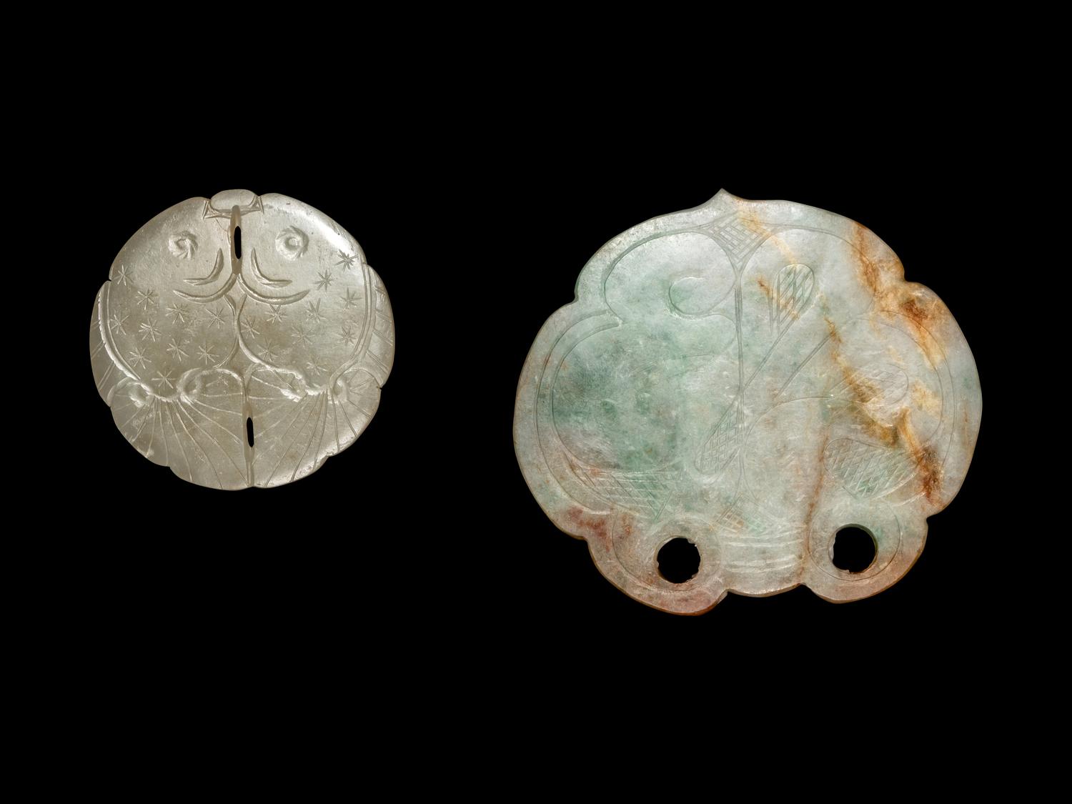 Two Chinese Jade and Jadeite Plaques