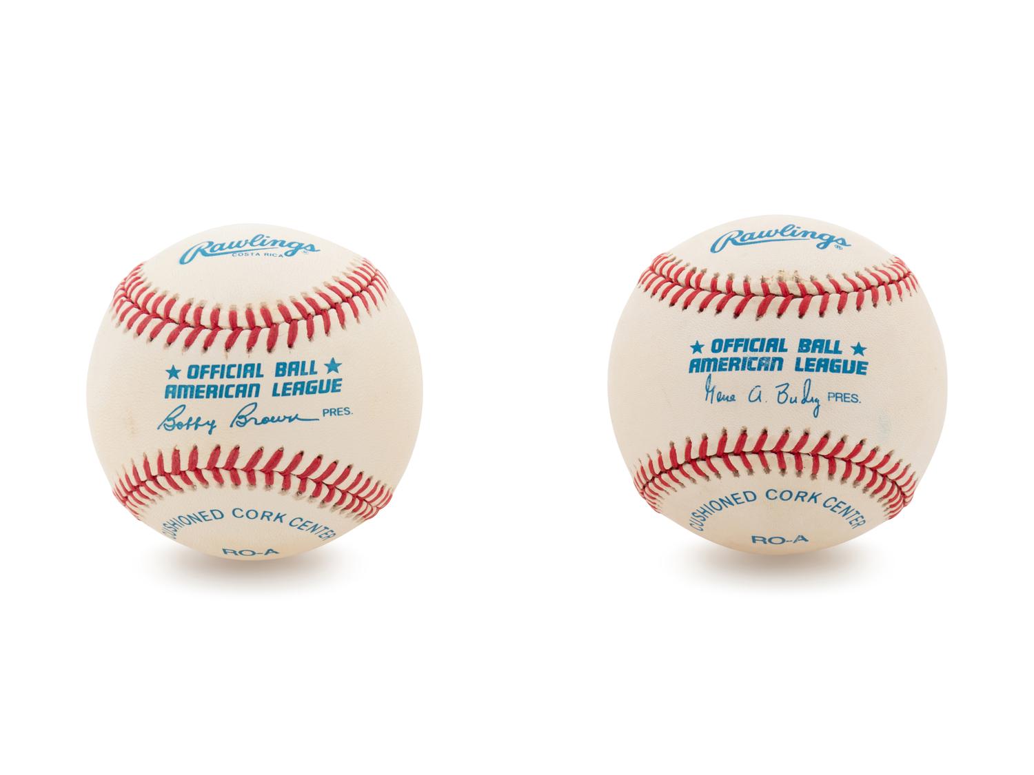Two Hall of Fame Pitcher Signed Baseballs (Randy Johnson, Nolan Ryan)