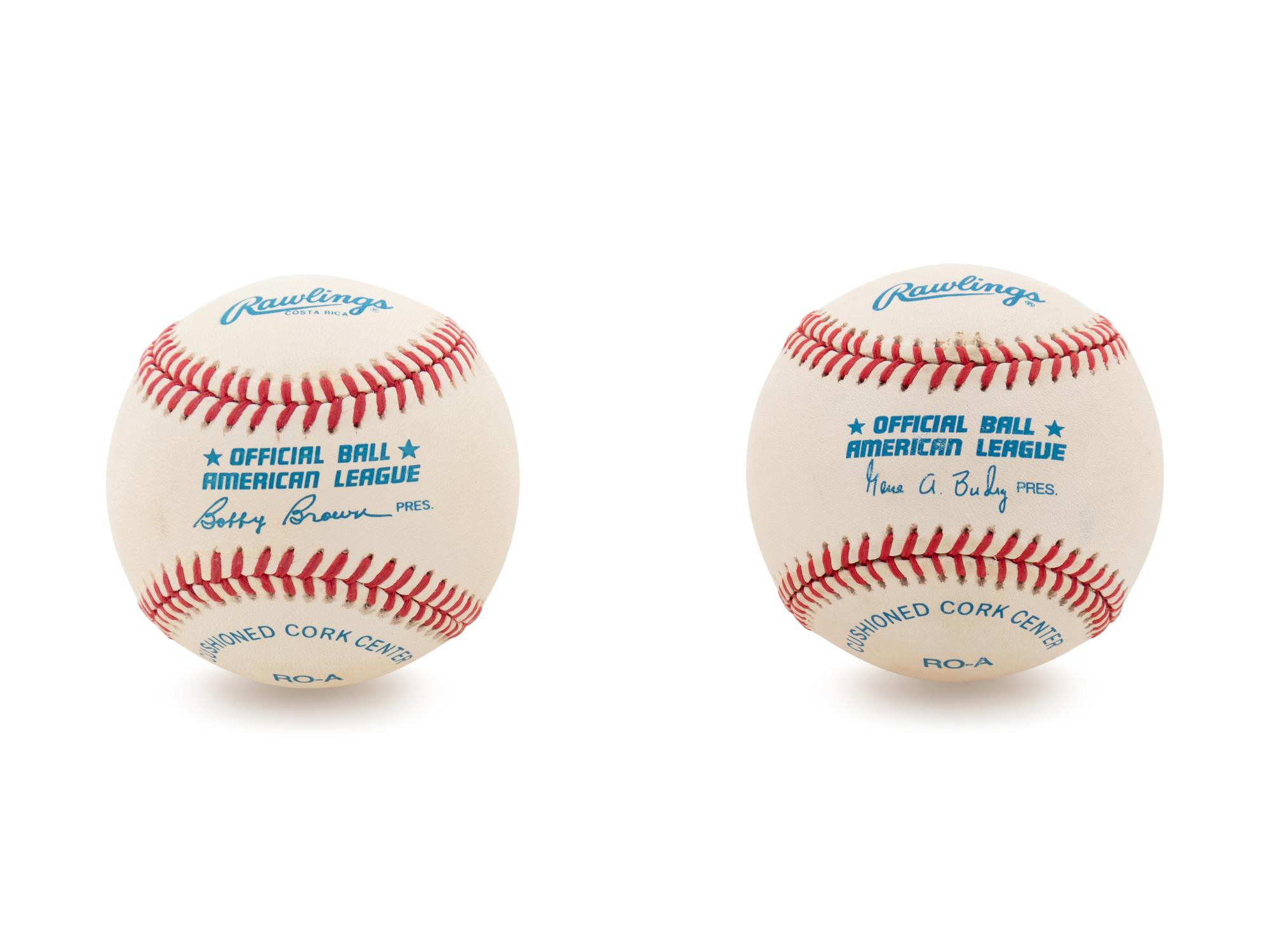 Two Hall of Fame Pitcher Signed Baseballs (Randy Johnson, Nolan Ryan)