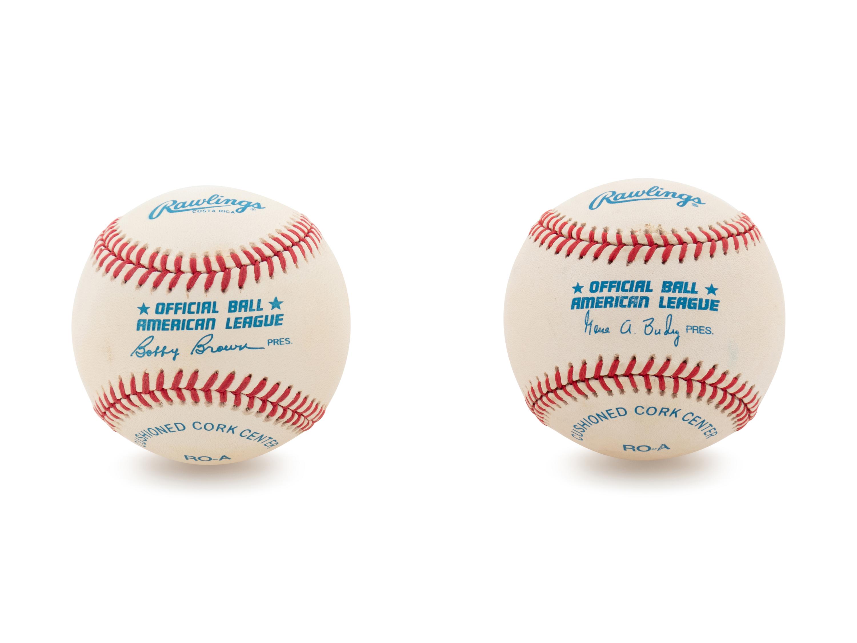 Two Hall of Fame Pitcher Signed Baseballs (Randy Johnson, Nolan Ryan)