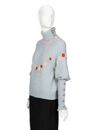 Chanel, Floral Turtleneck Cashmere Sweater