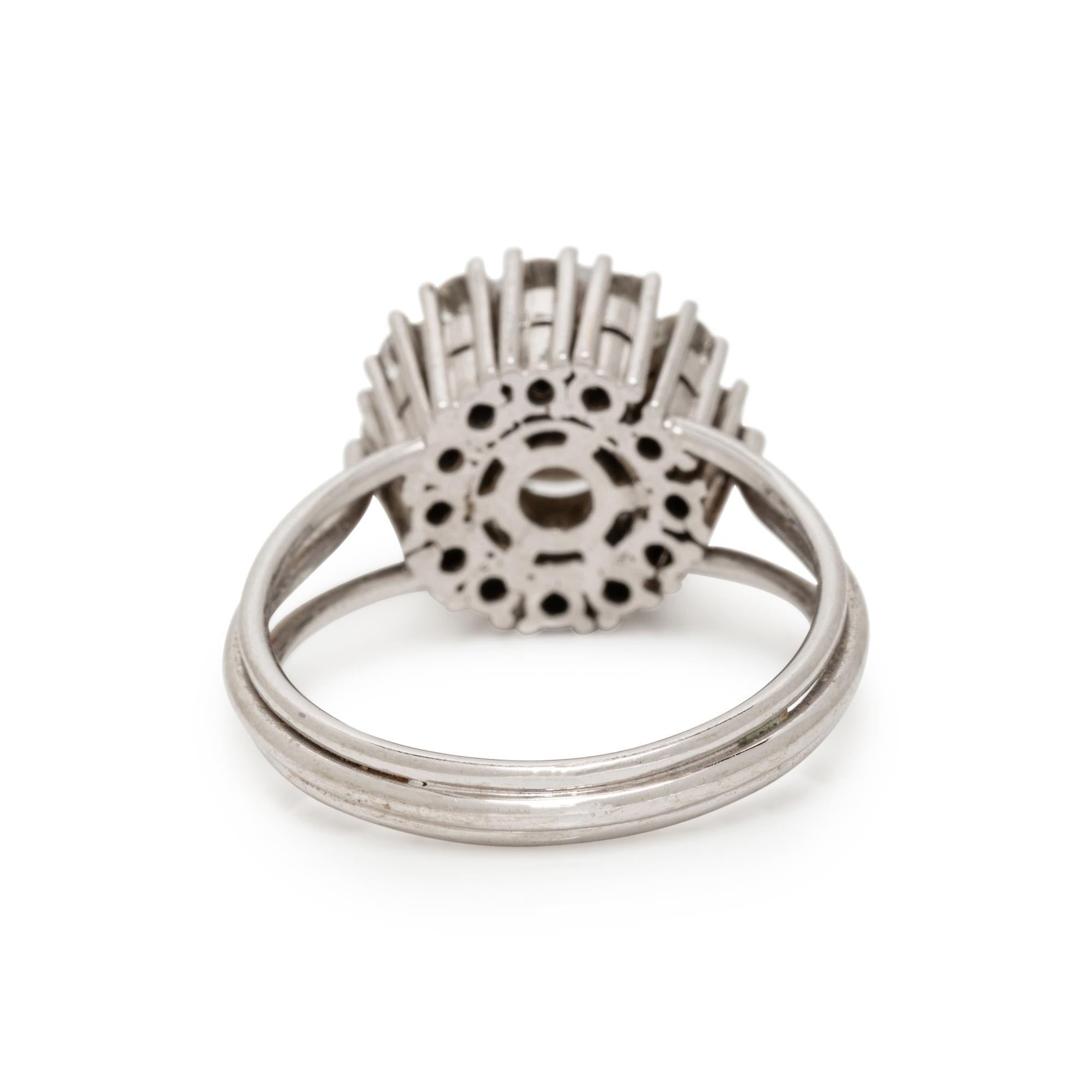 CULTURED PEARL AND DIAMOND RING