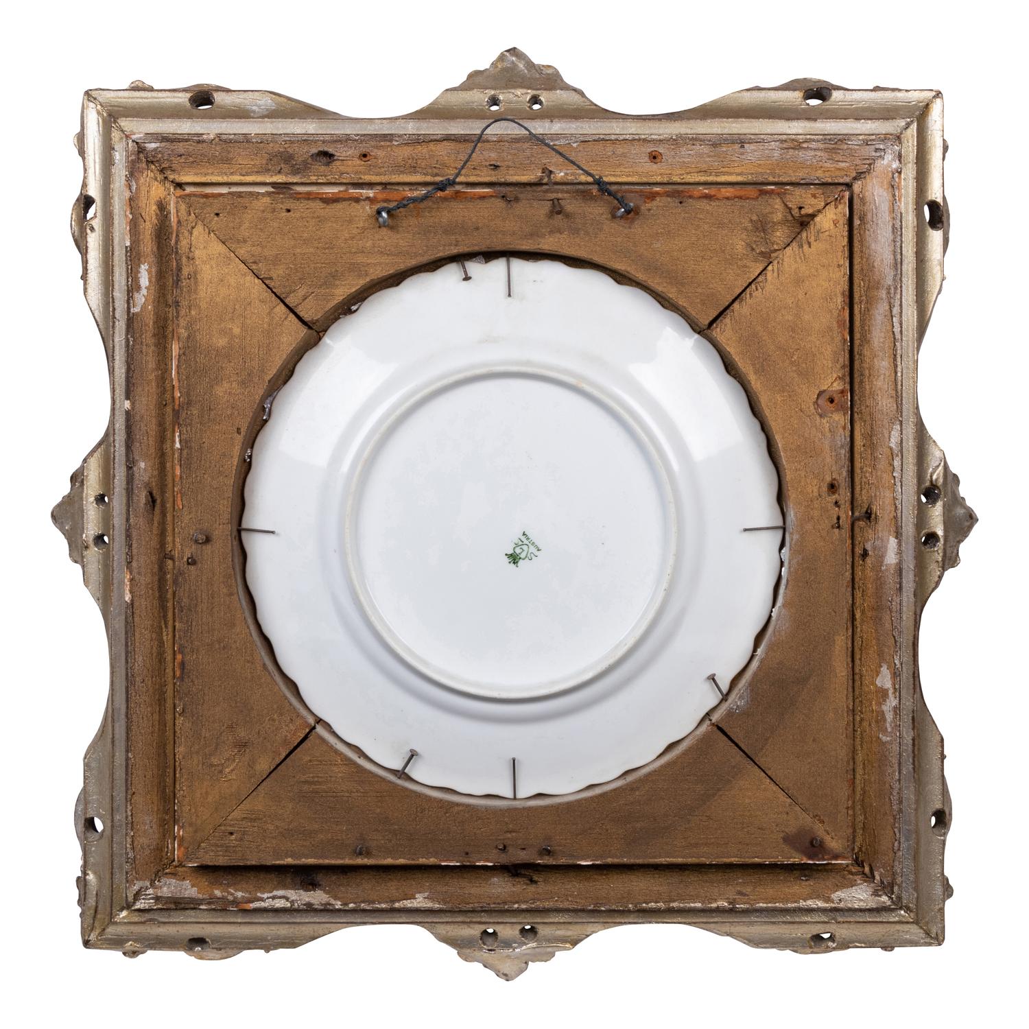 A Pair of Vienna Porcelain Cabinet Plates in Giltwood Frames