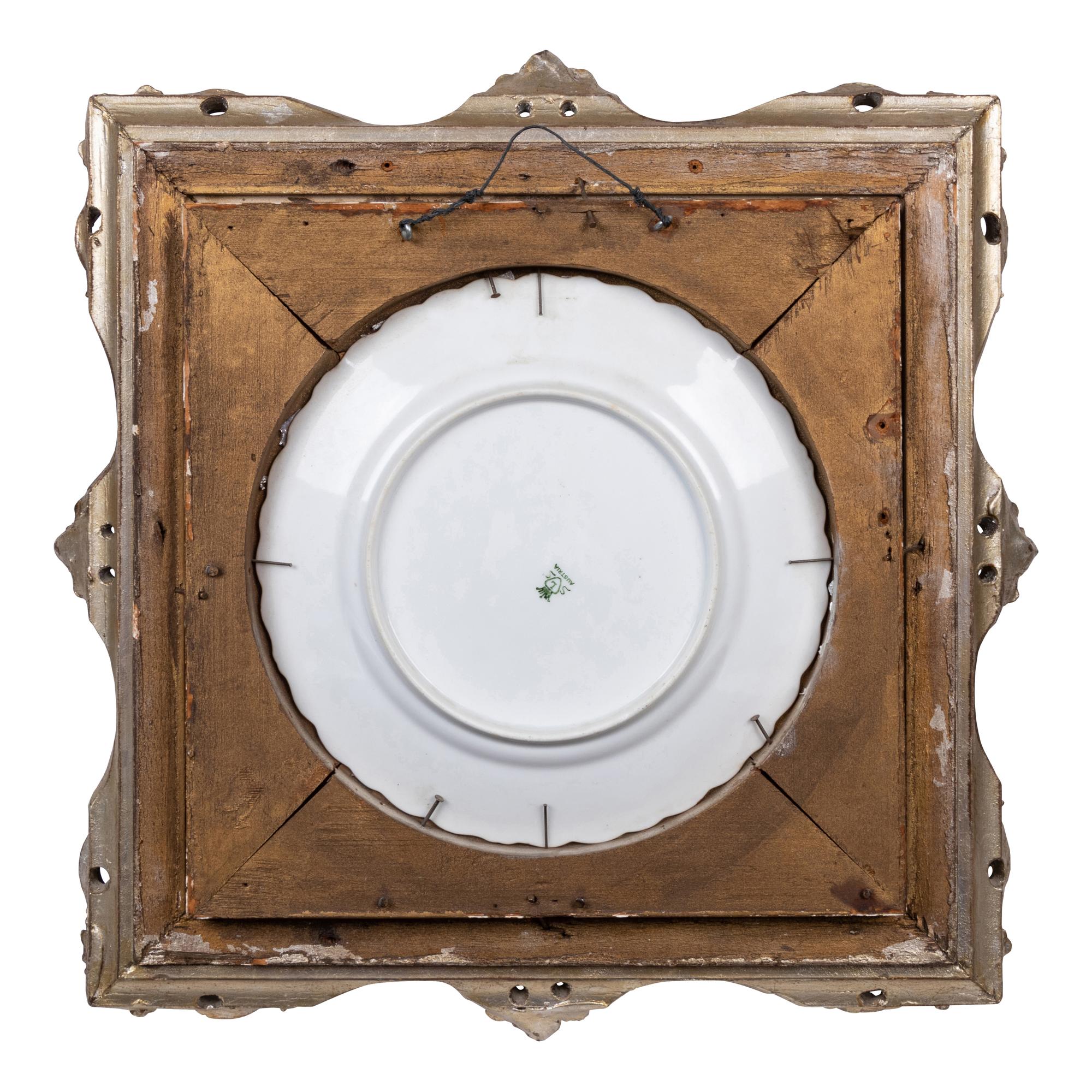 A Pair of Vienna Porcelain Cabinet Plates in Giltwood Frames