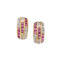 RUBY AND DIAMOND HUGGIE EARCLIPS