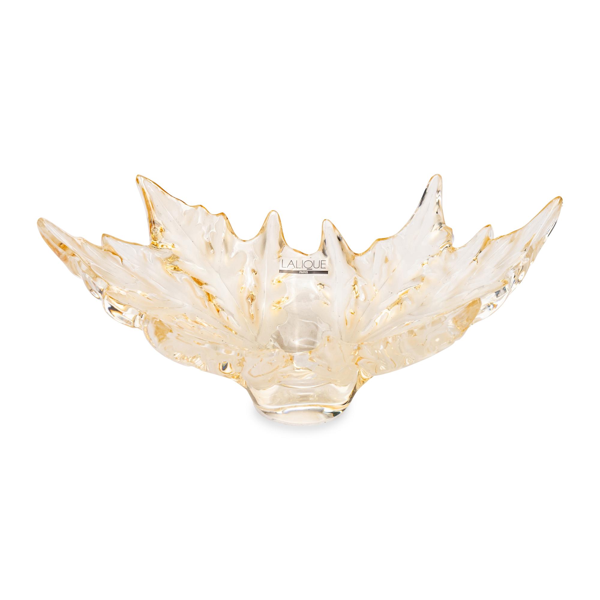 A Lalique Champs Elyseés Amber Bowl