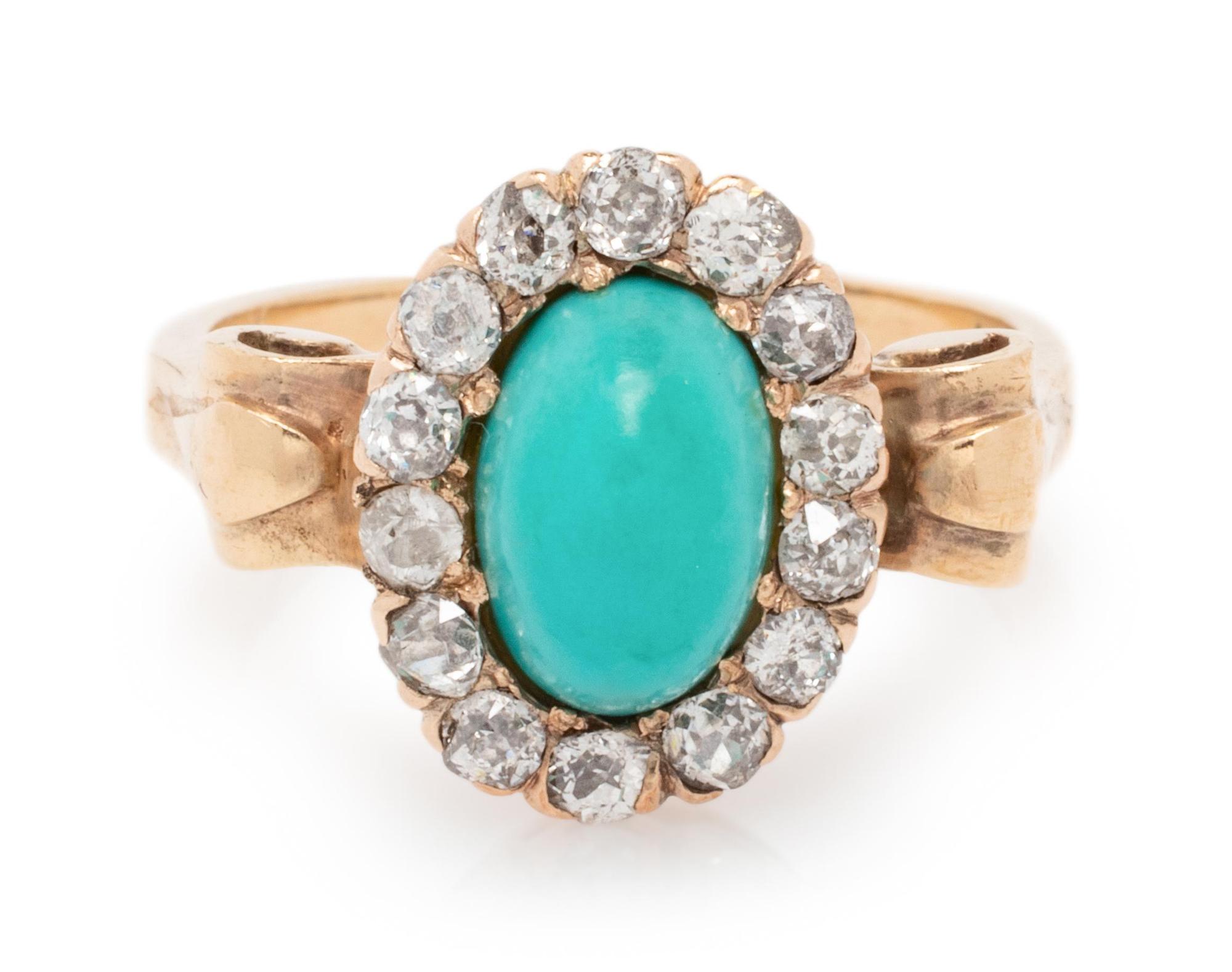 Antique, Turquoise and Diamond Ring
