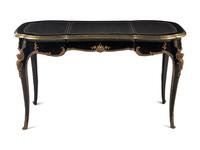 A Louis XV Style Gilt-Metal Mounted Ebonized Bureau Plat