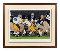 A Group of Notre Dame Artworks Including a Signed Heisman Trophy Lithograph