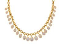 ELIZABETH LOCKE, YELLOW GOLD AND MOONSTONE FRINGE NECKLACE