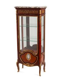 A Louis XV/XVI Transitional Style Gilt-Bronze-Mounted Kingwood and Tulipwood Vitrine