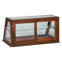 An Oak Frame Slant-Front Countertop Display Case