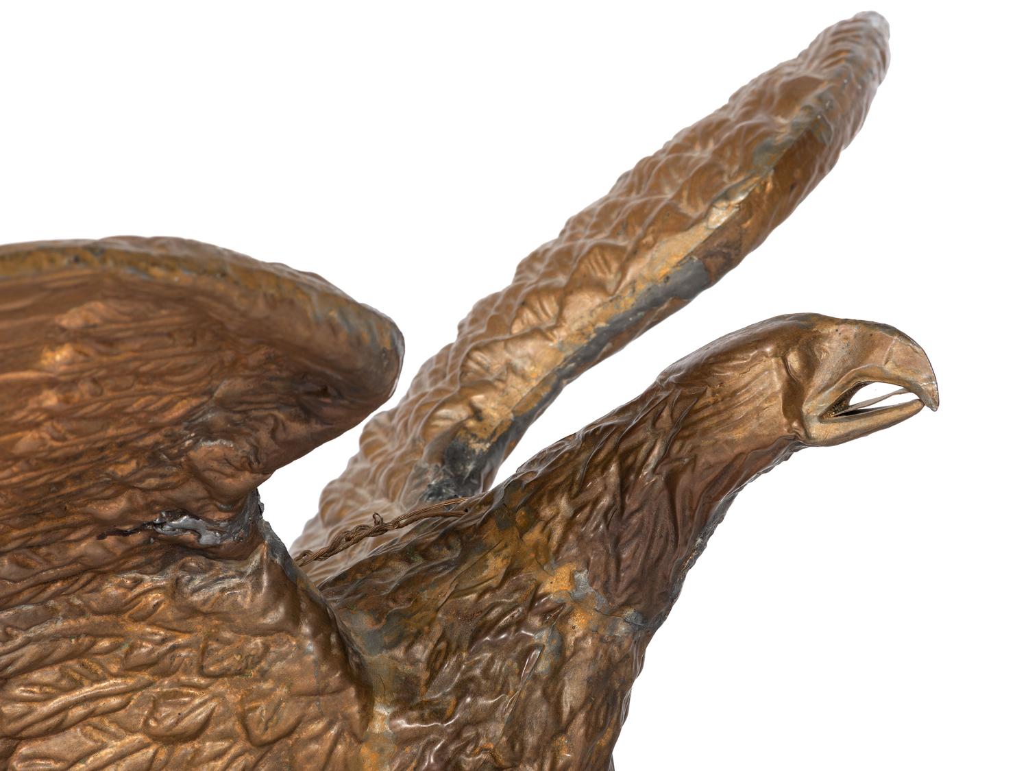 A Molded Copper and Zinc Gilt Eagle Weathervane
