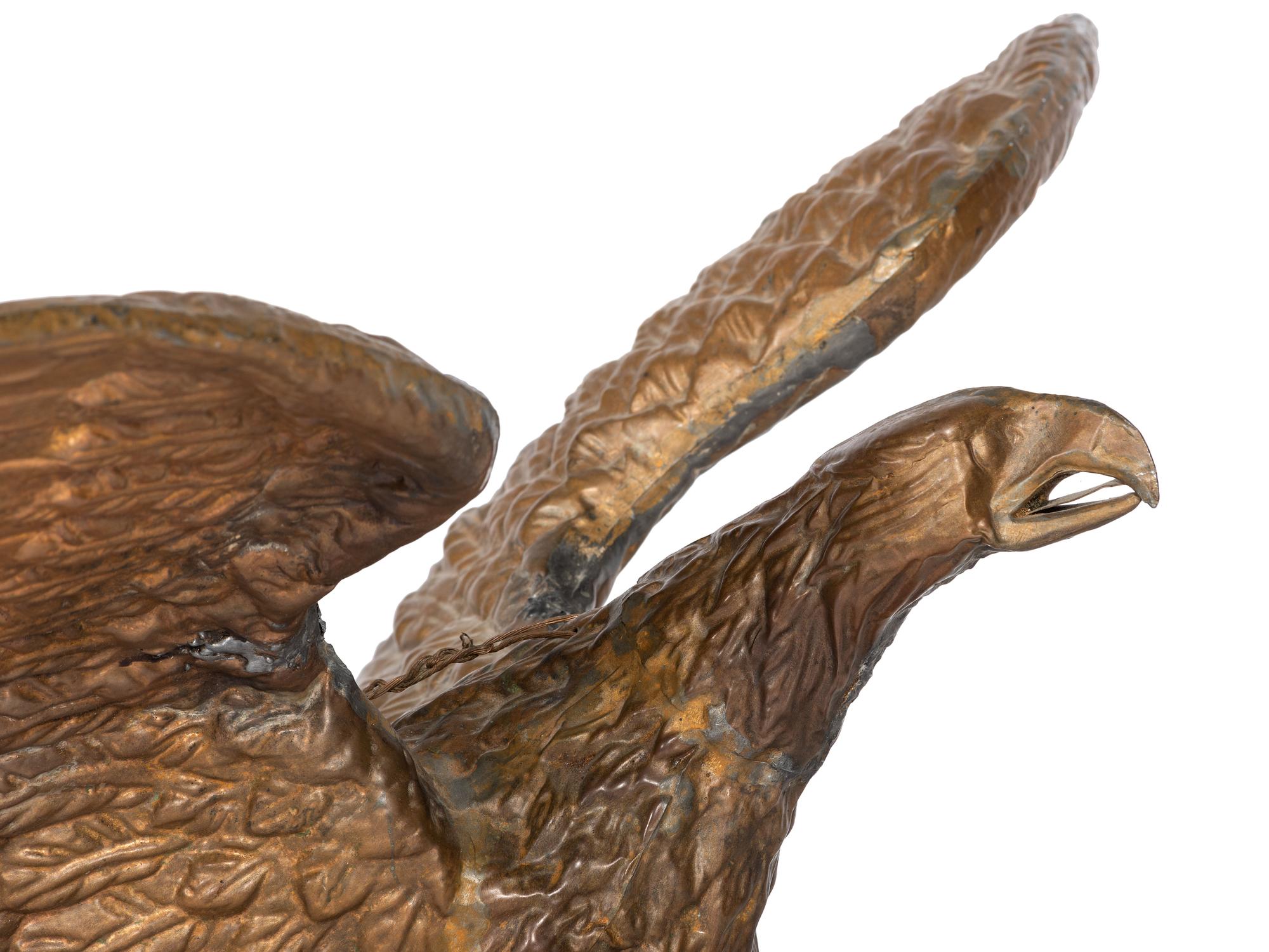 A Molded Copper and Zinc Gilt Eagle Weathervane