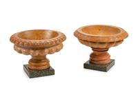 A Pair of Italian Neoclassical Style Sienna Marble Tazze