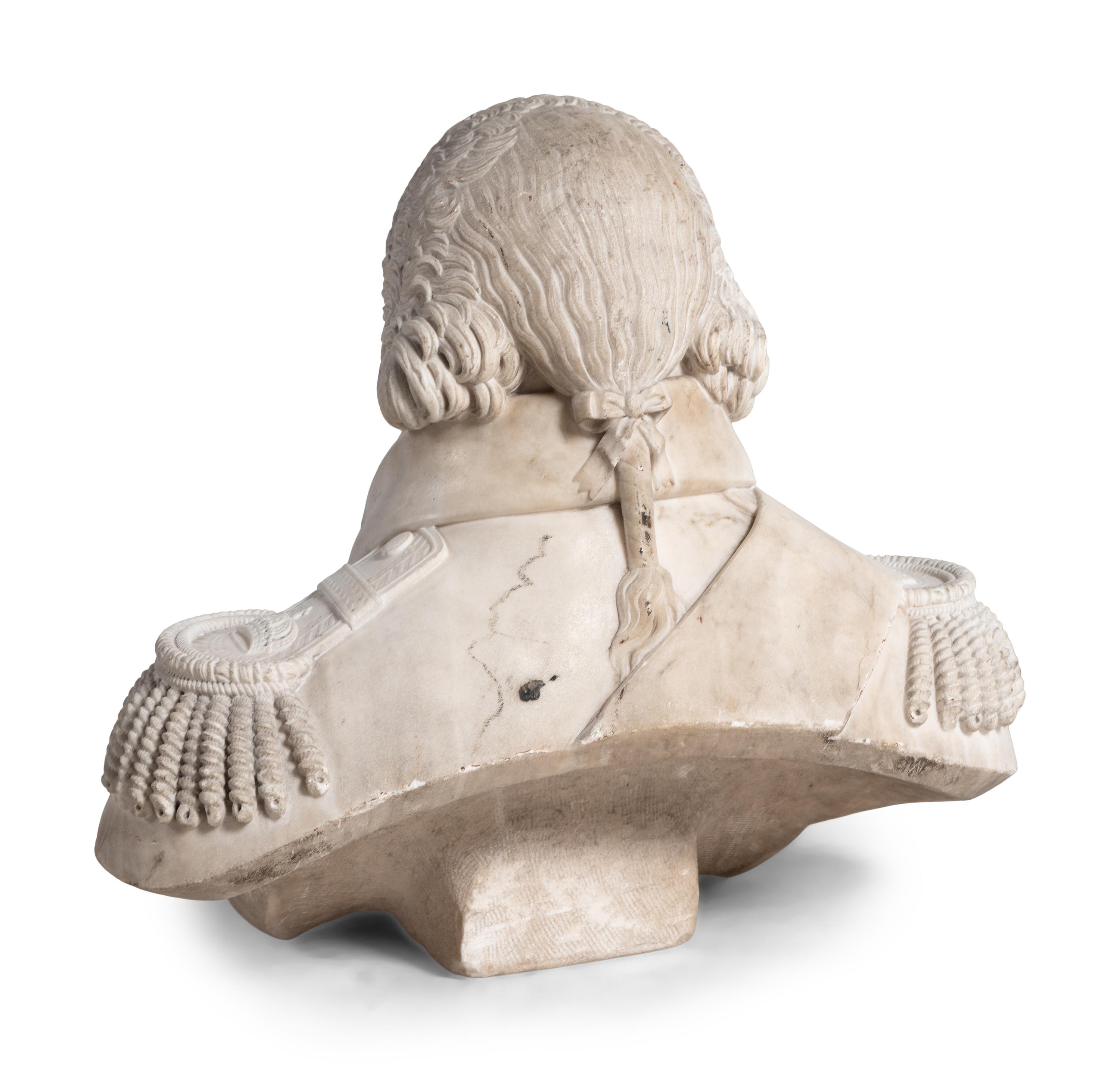 A Carved Marble Bust of Louis XVIII
