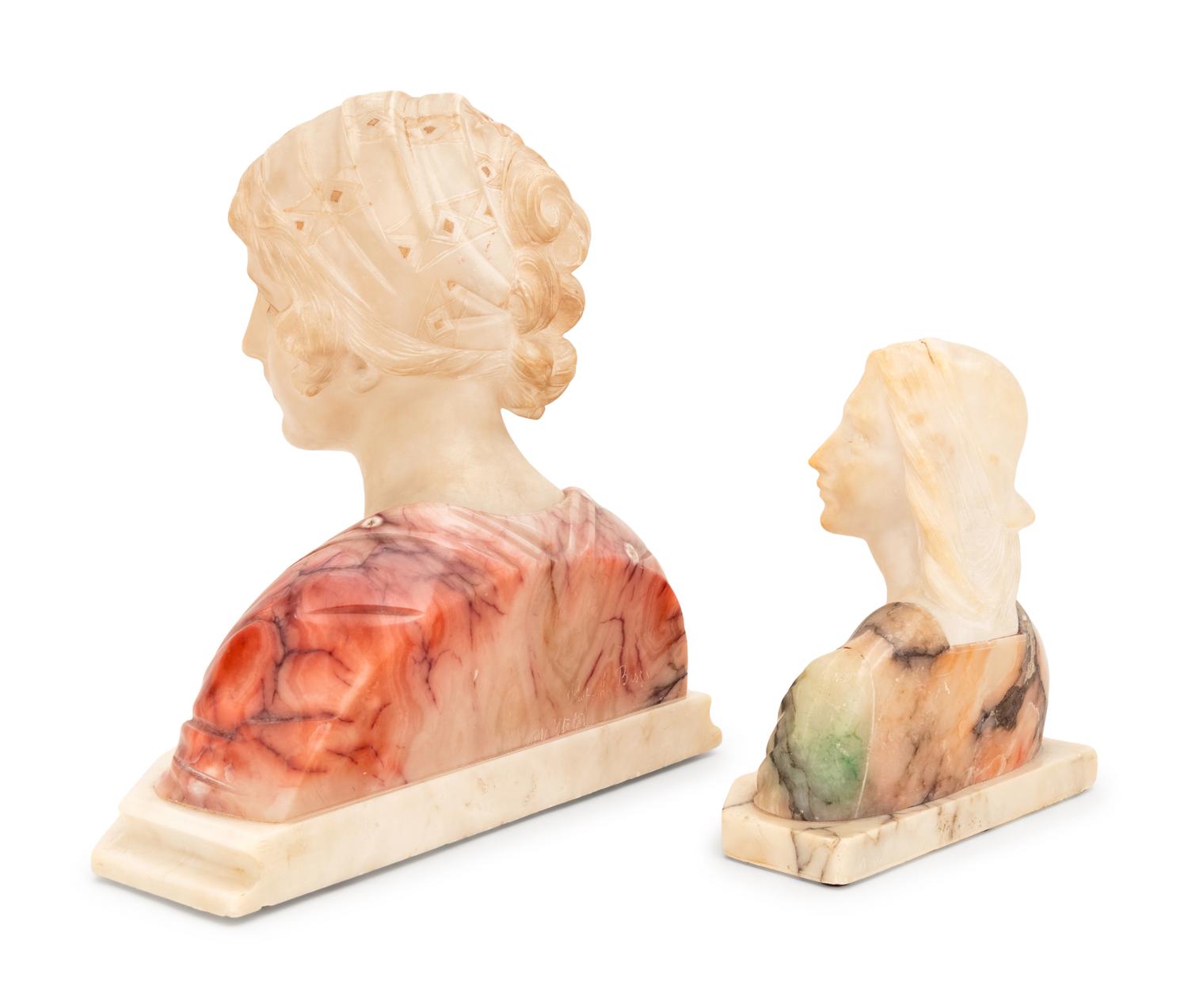 Two Italian Alabaster Busts