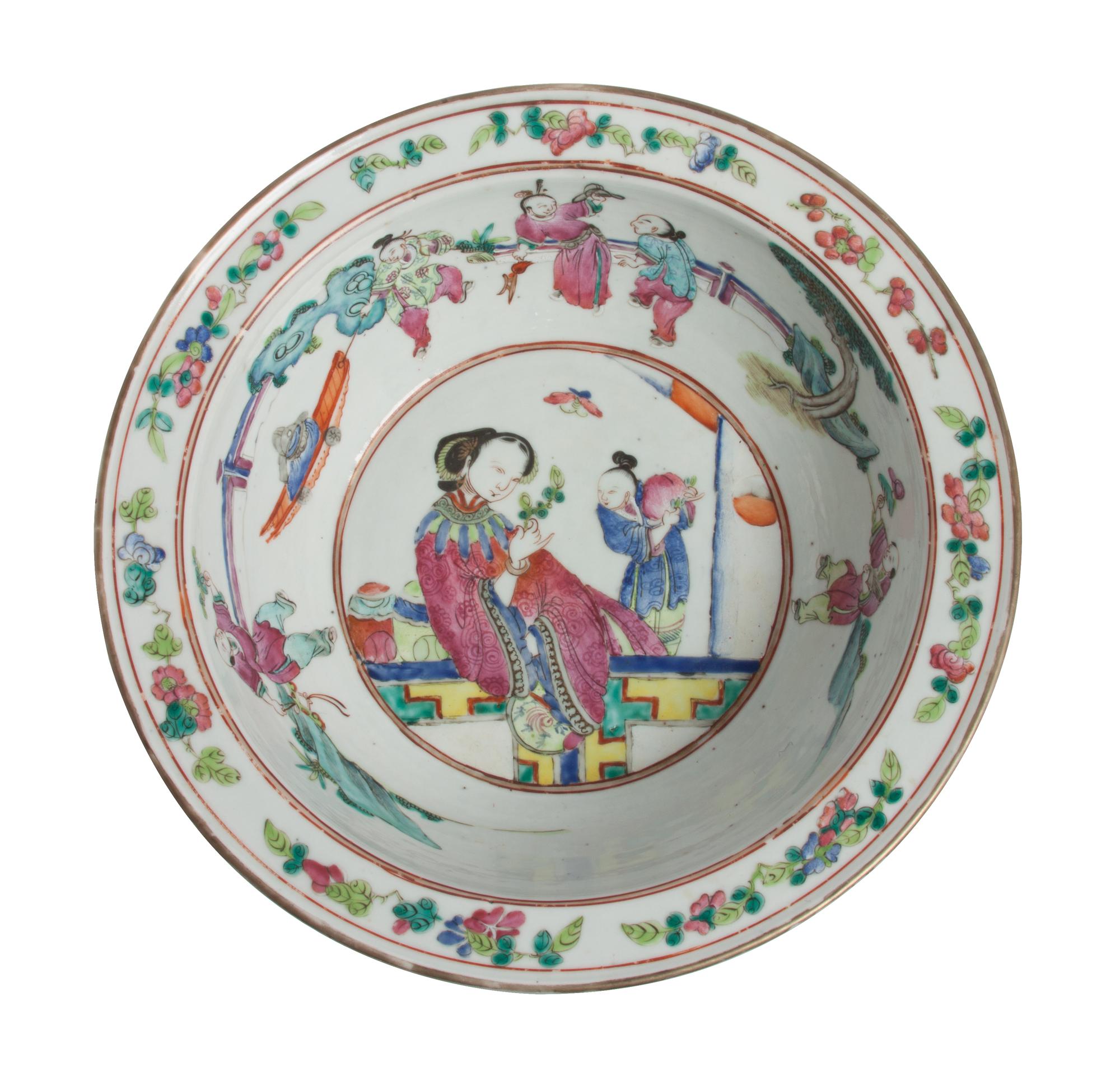 A Chinese Famille Rose Porcelain Basin Diameter 11 5/8 inches.