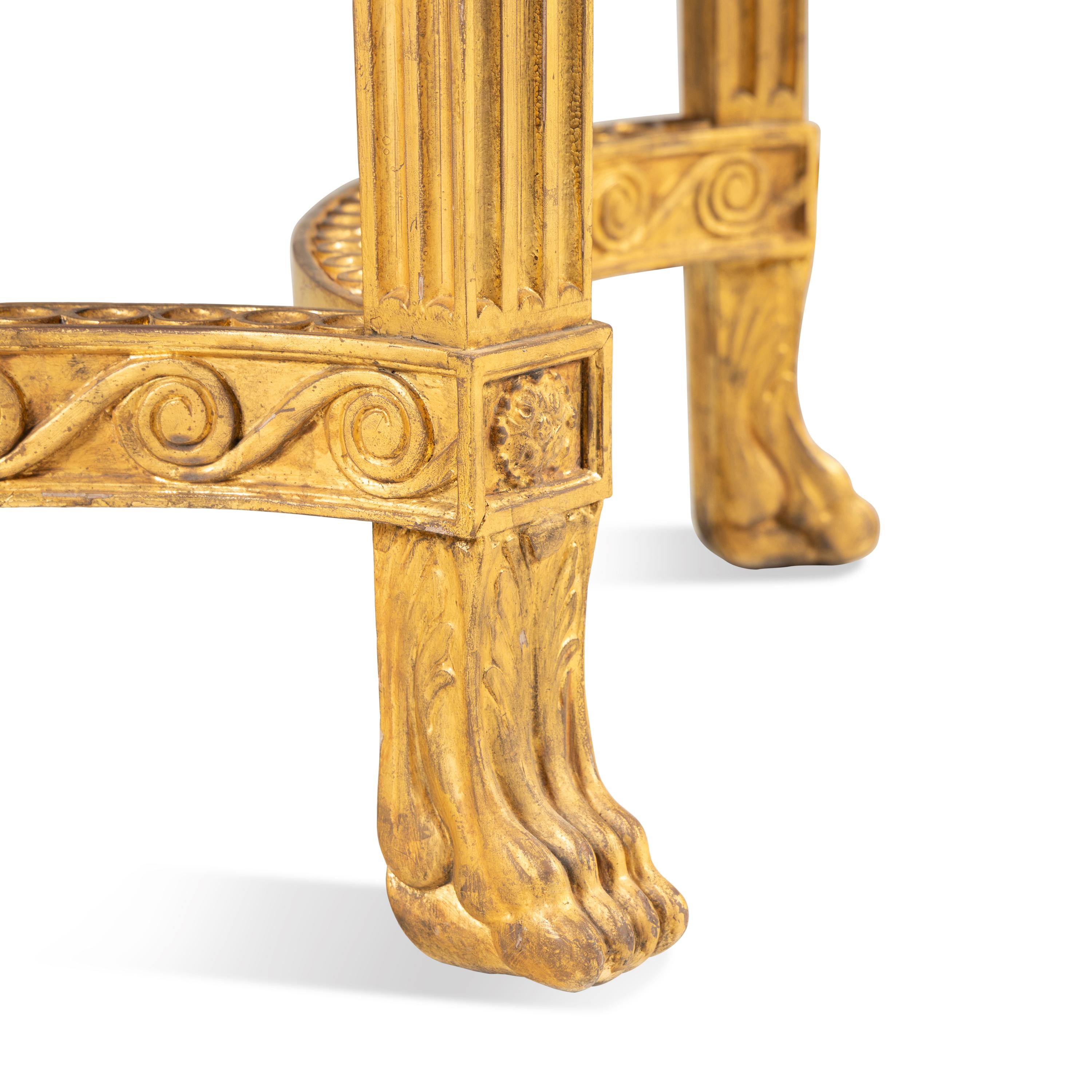 A George III Style Giltwood Marble-Top Console Table