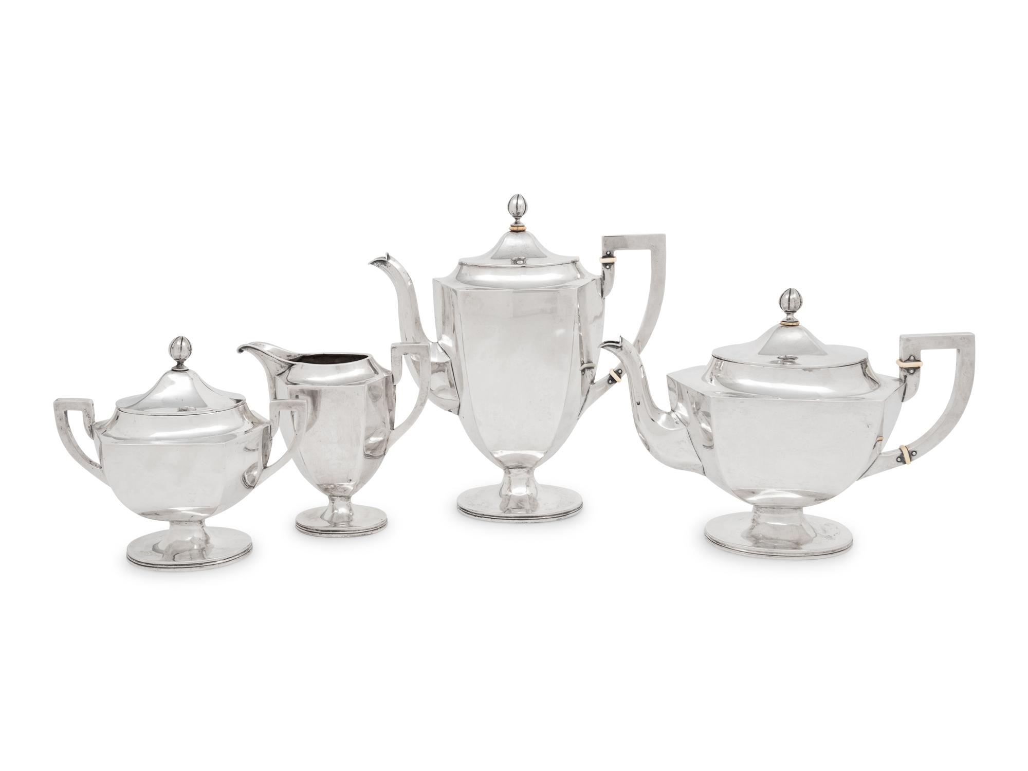 A German Silver Four-Piece Tea and Coffee Service