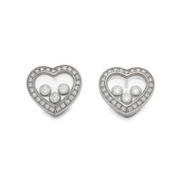 CHOPARD, WHITE GOLD AND DIAMOND 'HAPPY DIAMONDS' STUD EARRINGS