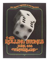 [MUSIC] -- [POSTERS]. A group of 3 posters promoting Rolling Stones concerts, incl. "Tumbling Dice" poster from their 1972 show at Winterland and a poster from their 1981 performance at Candlestick Park.