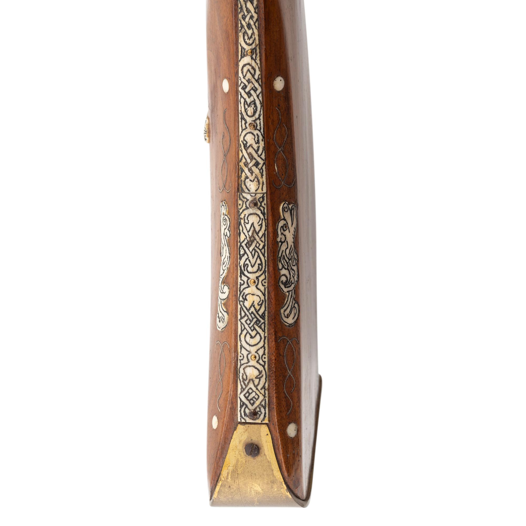 Contemporary Flintlock Musket with Folkloric Hunting Motifs