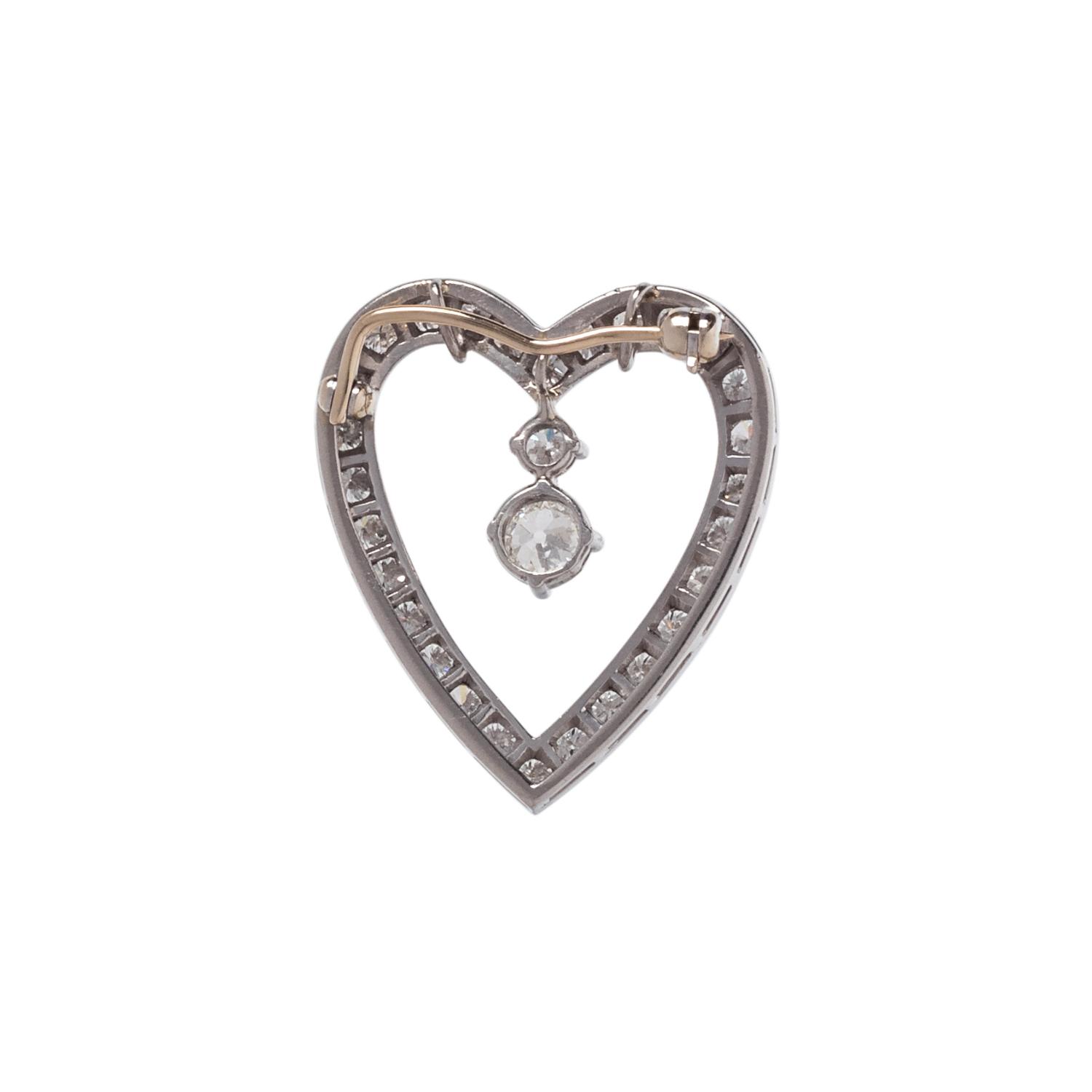 DIAMOND HEART PENDANT/BROOCH