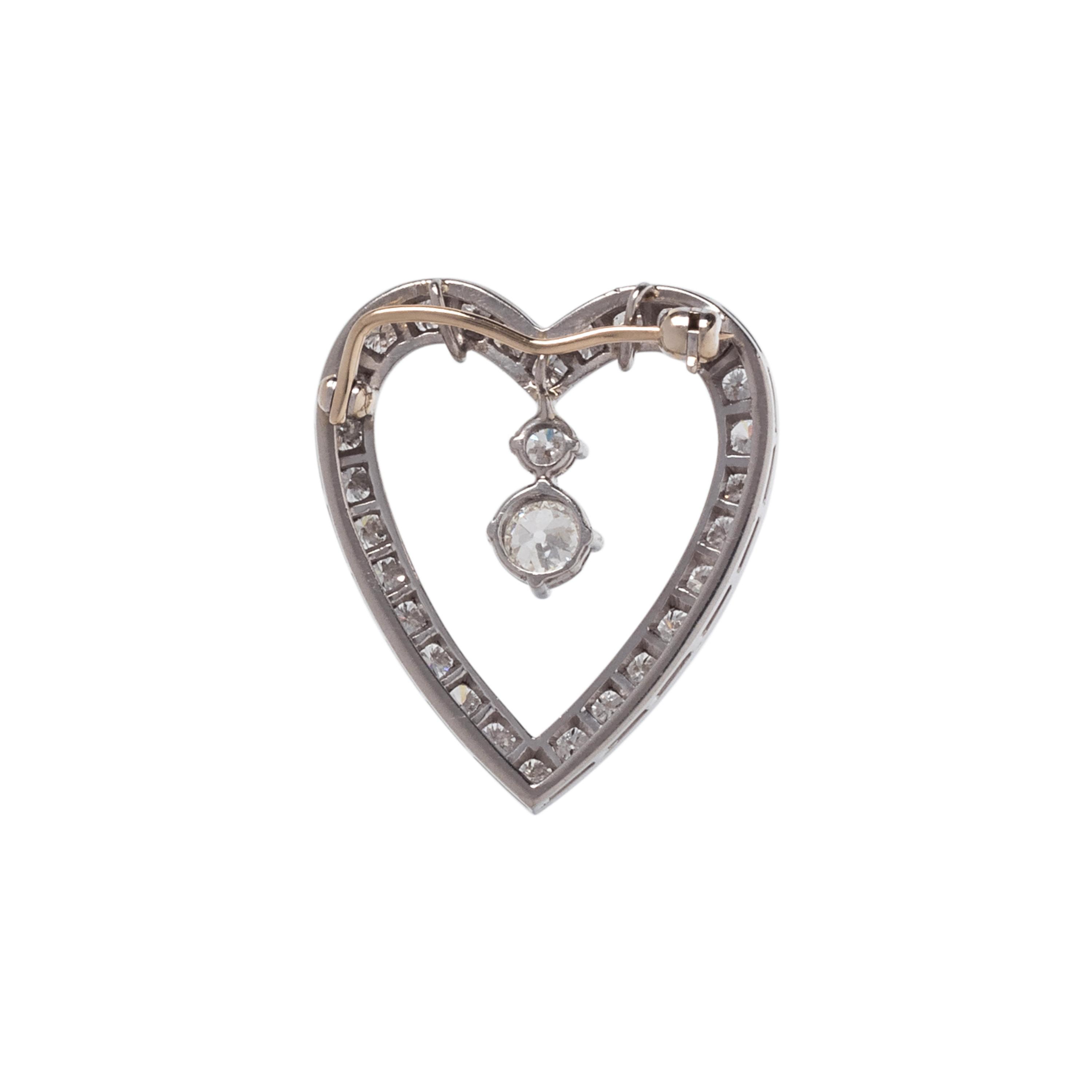 DIAMOND HEART PENDANT/BROOCH