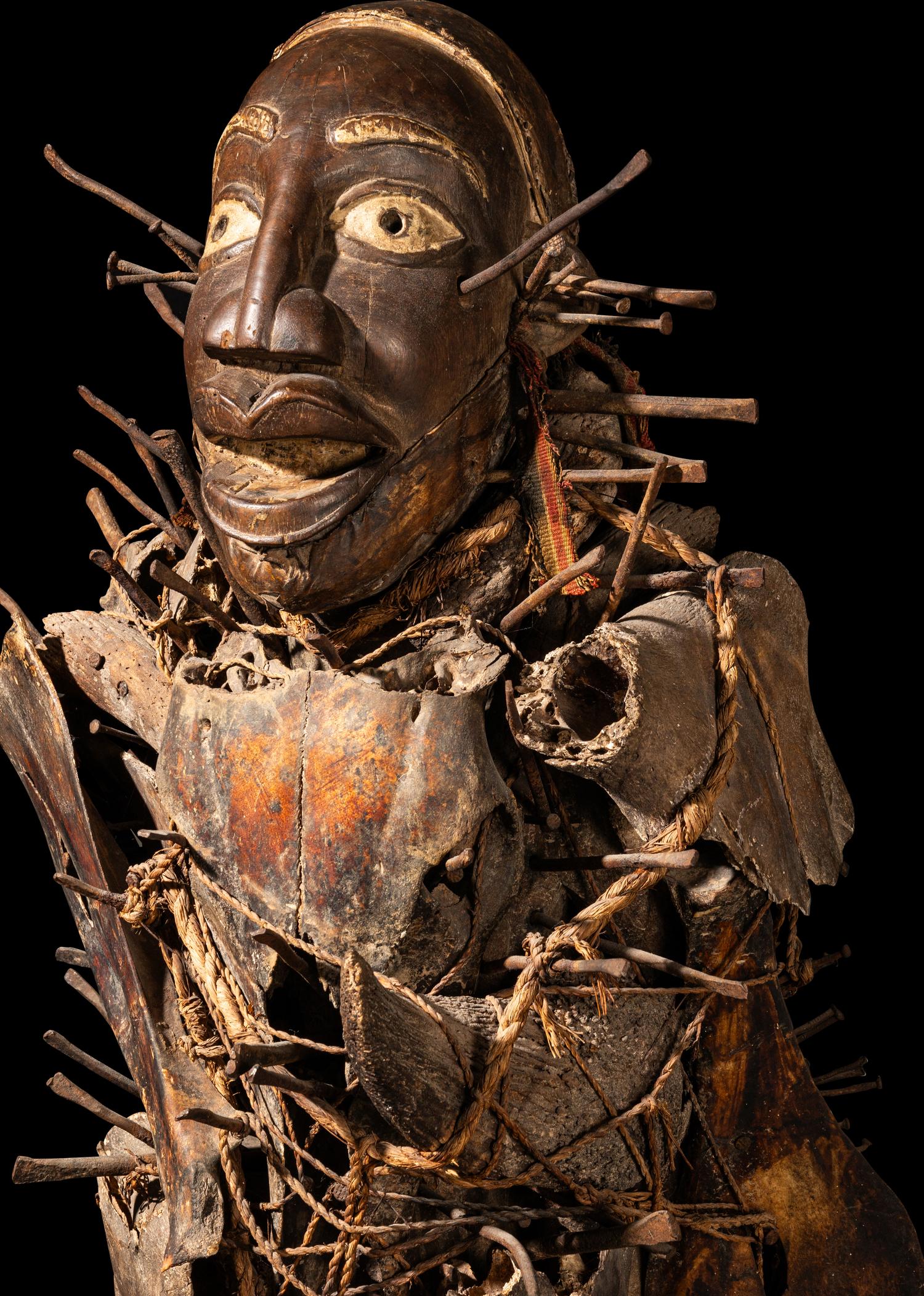 A Yombe Wood Nkisi Nkondi Figure