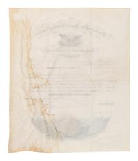PIERCE, Franklin (1804-1869). Engraved document signed ("Franklin Pierce"), as President, Washington, D. C., 17 October 1855, countersigned by James C. Dobbin, Secretary of the Navy.