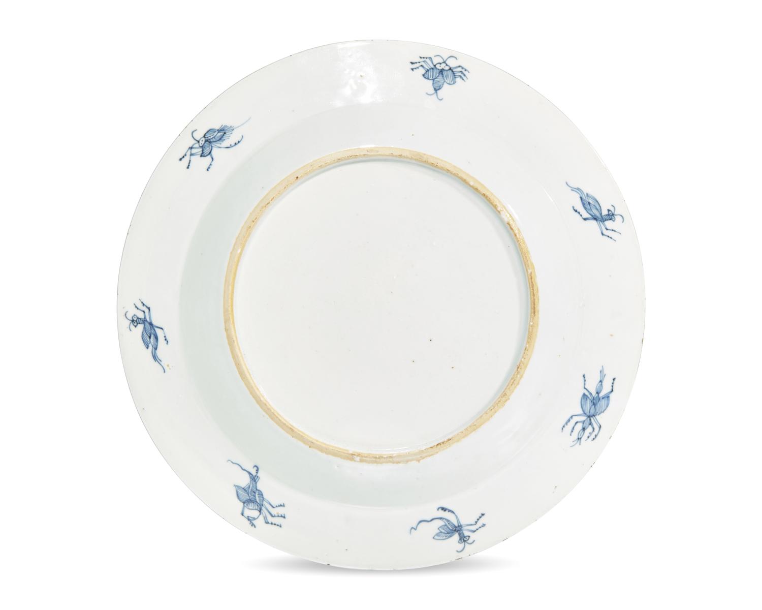A Chinese Export Porcelain Rouge-De-Fer Plate Depicting "La Dame Au Parasol"