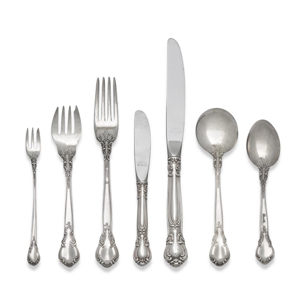 An Assembled Set of Sterling Silver Flatware in the "Chantilly" Pattern