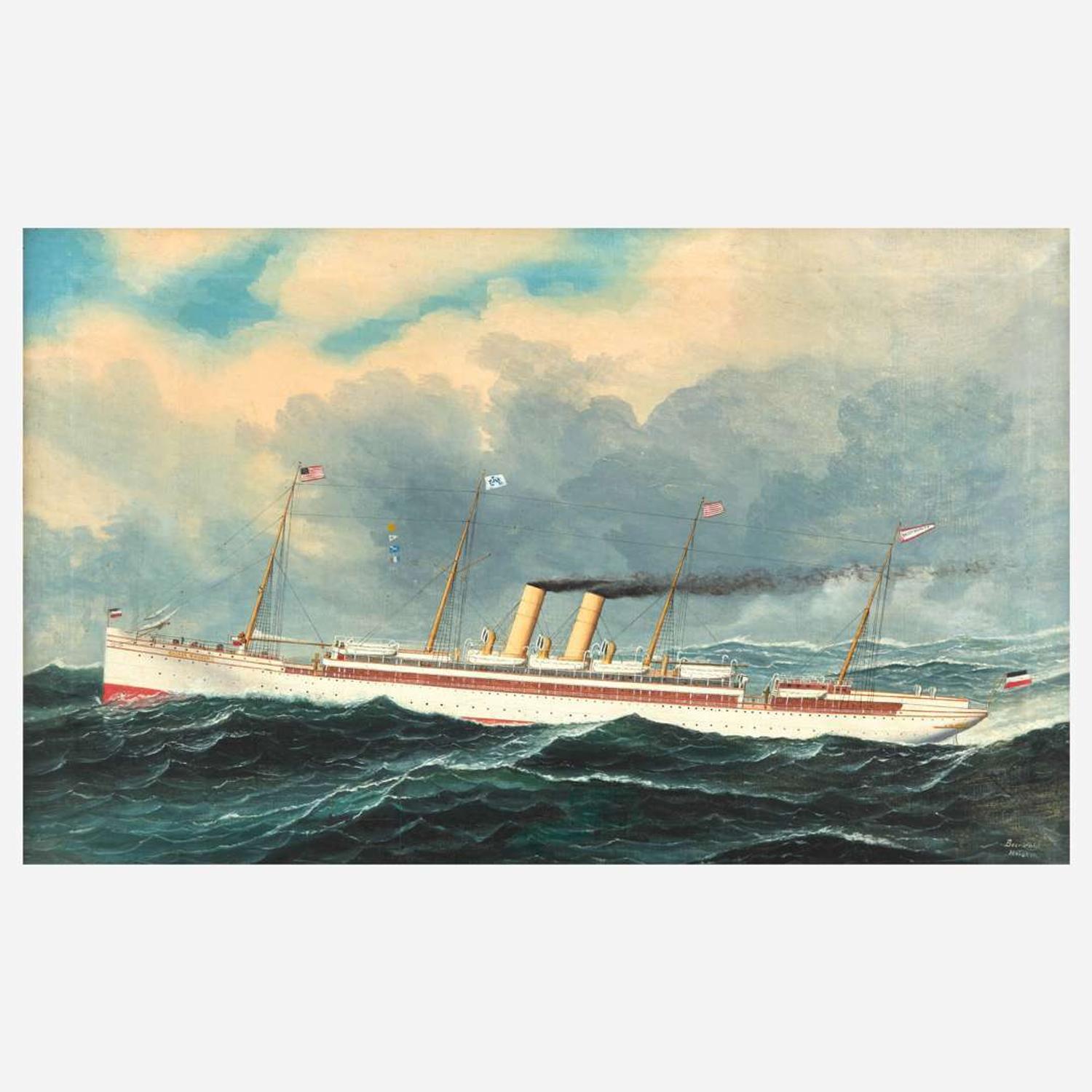 Antonio Jacobsen (American-Danish, 1850-1921) — Imperial Mail Steamer Kaiser Wilhelm II