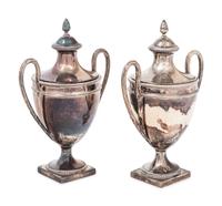A Pair of George III Silver Small Urns