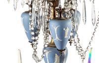 A French Gilt Bronze, Cut Glass and Jasperware Six-Light Chandelier