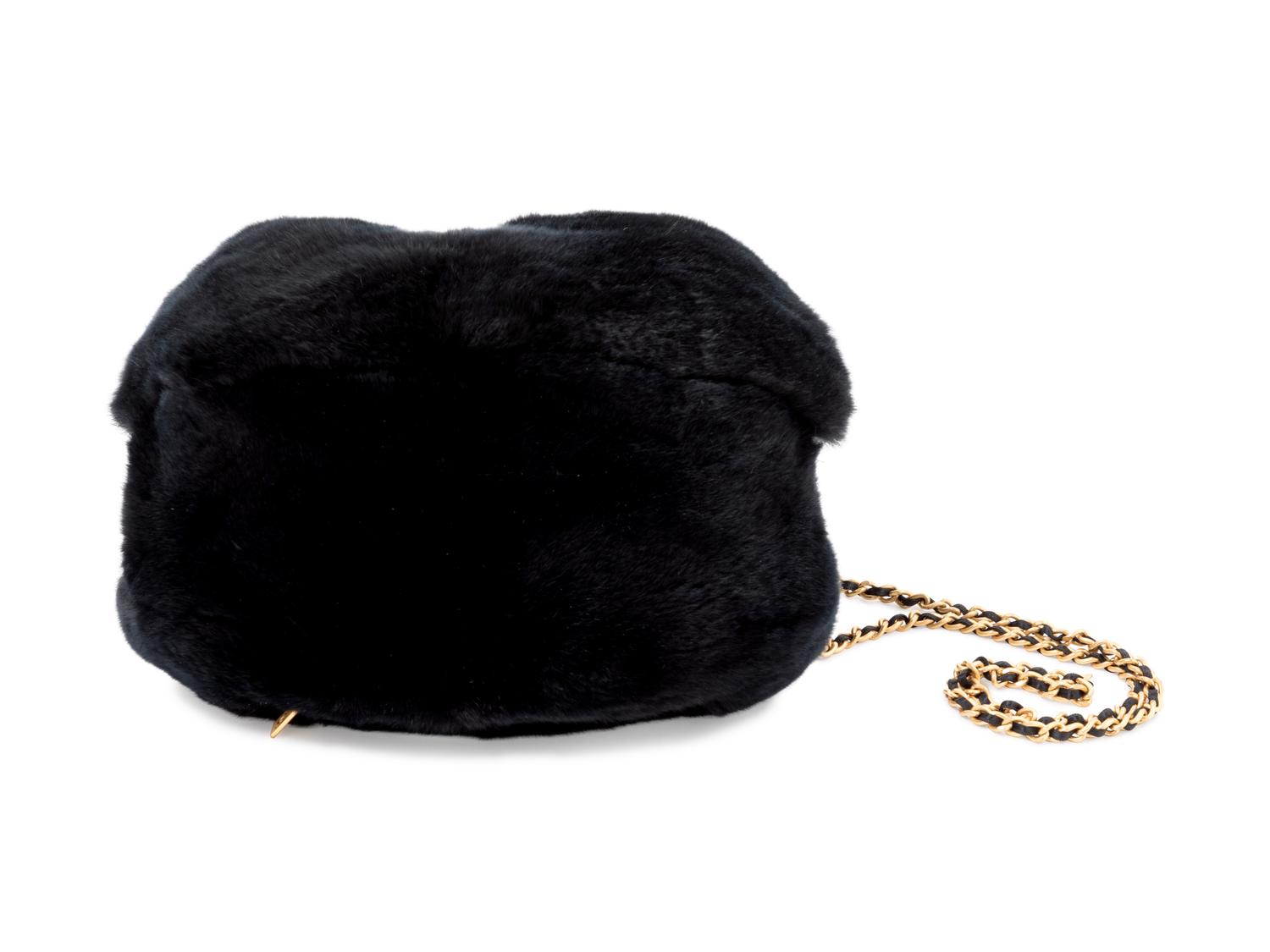 Chanel Black CC Logo Fur Muff, 2001