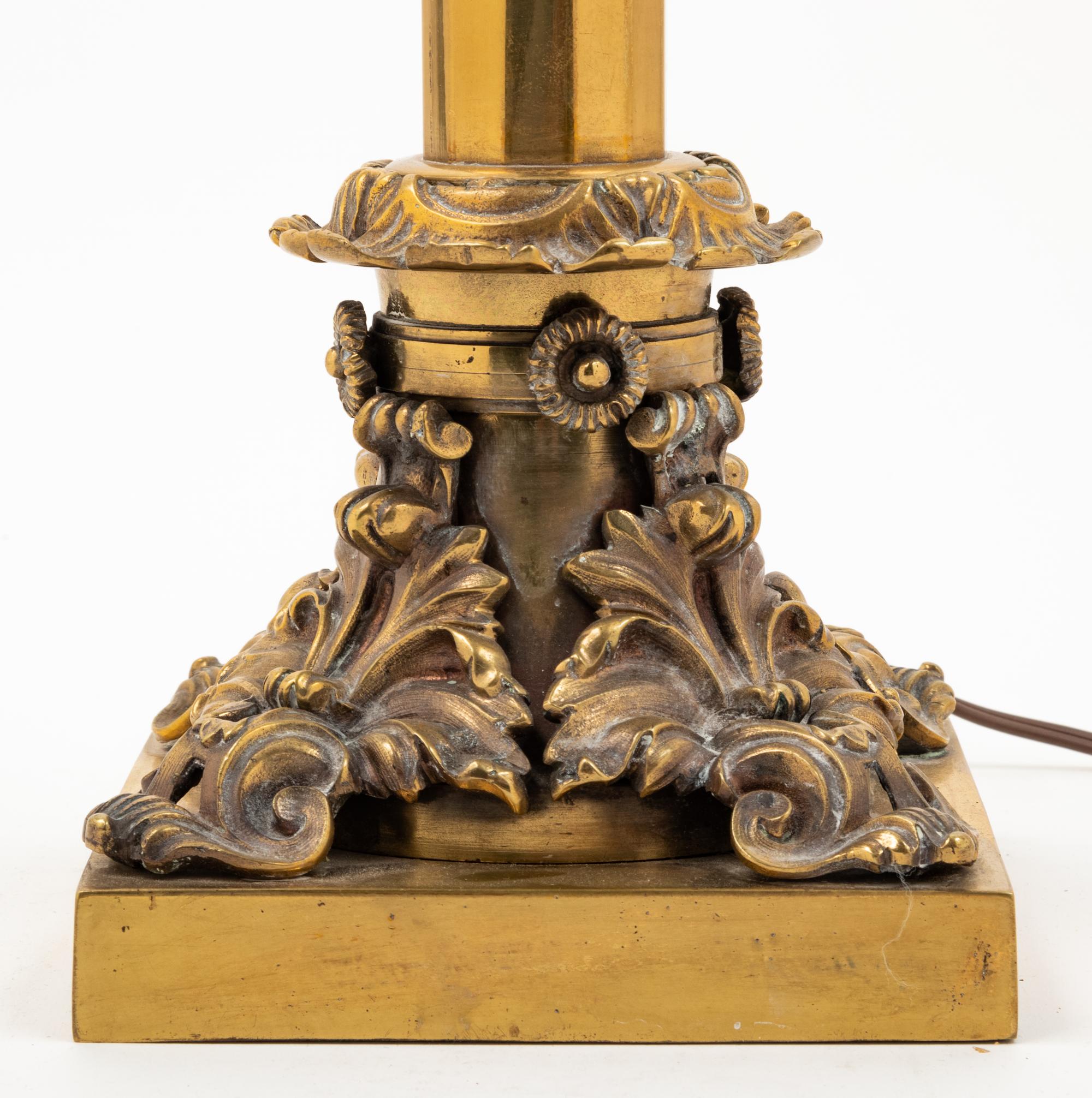 A Neoclassical Brass Oil Lamp