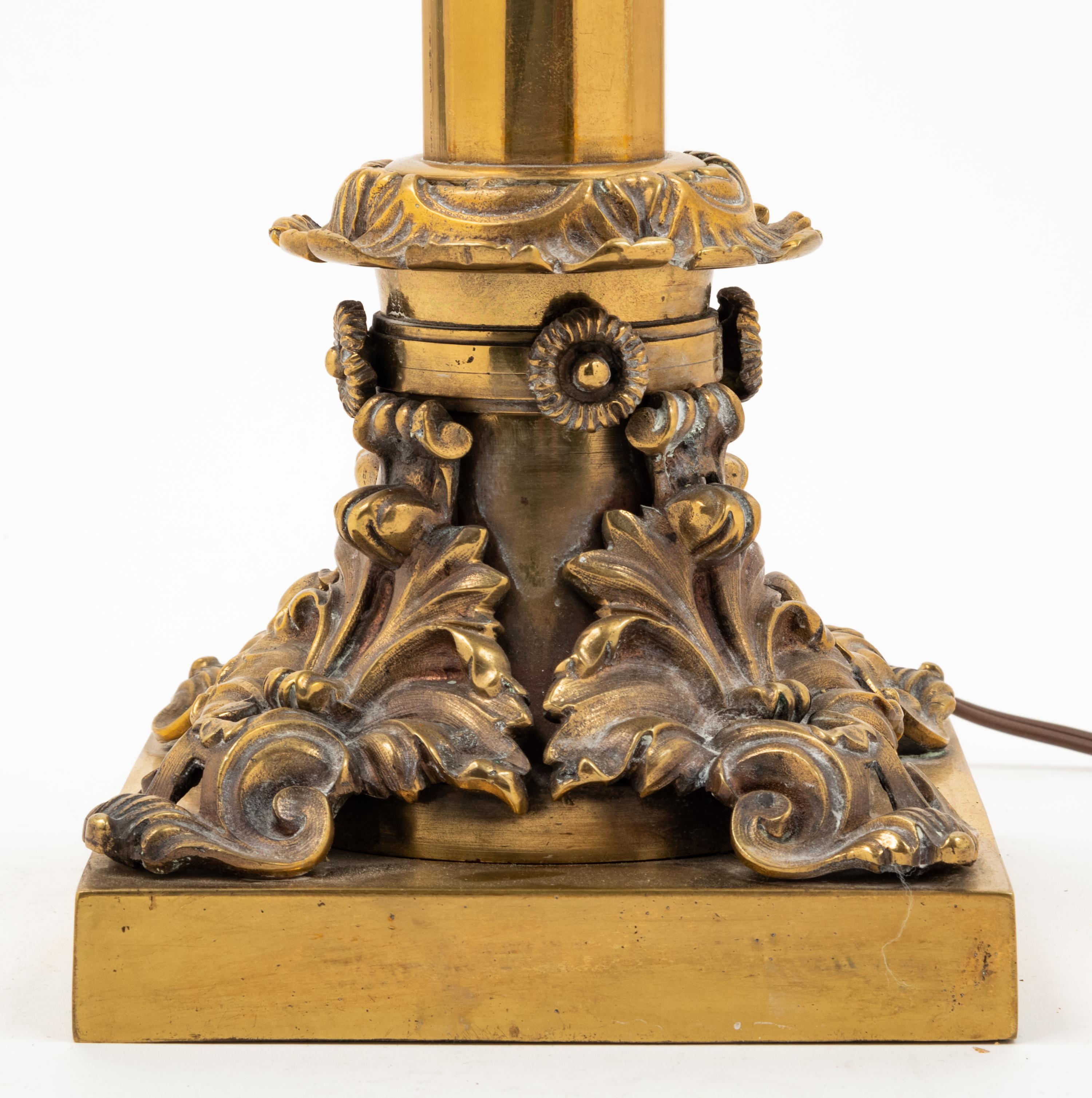 A Neoclassical Brass Oil Lamp