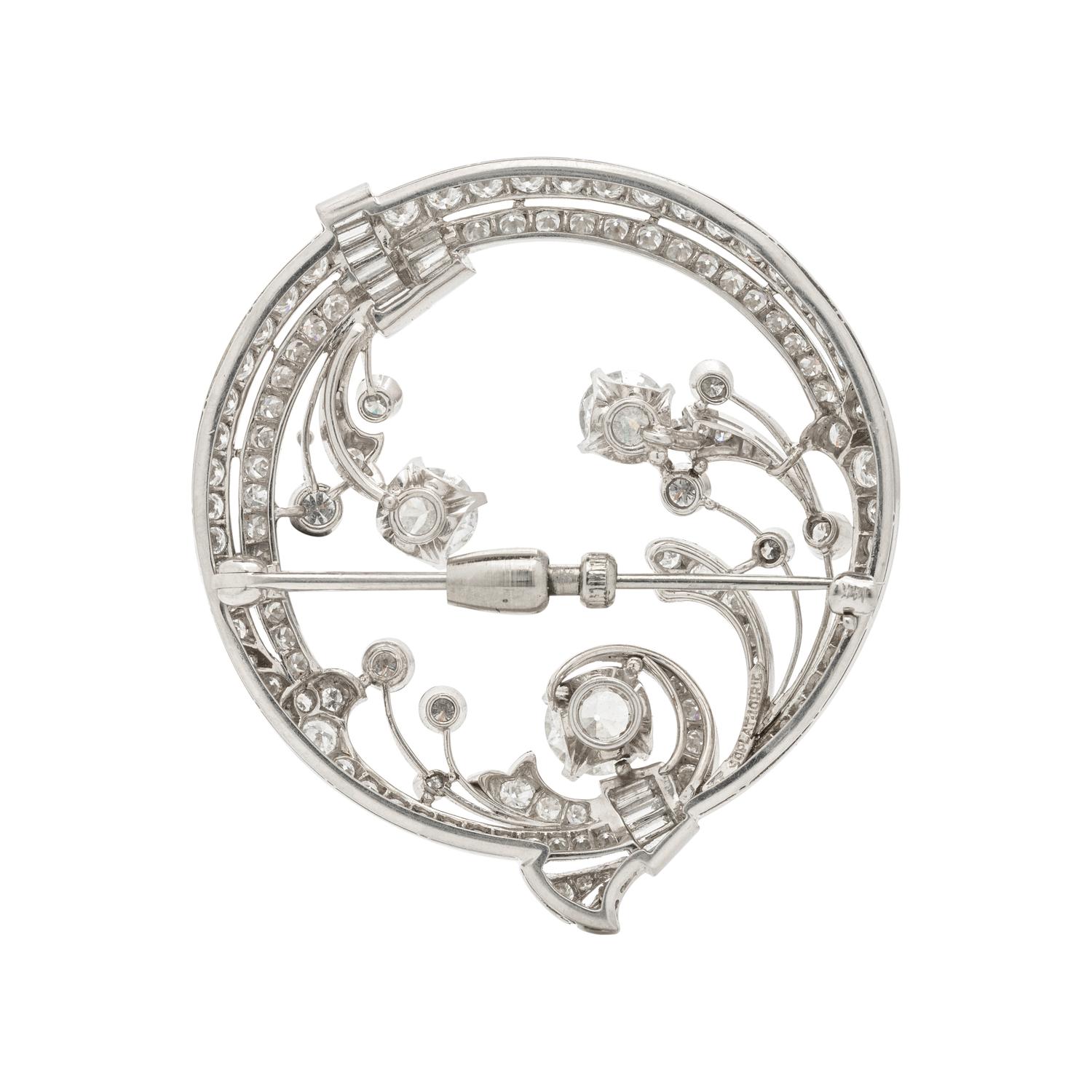PLATINUM AND DIAMOND BROOCH