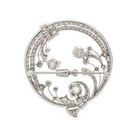 PLATINUM AND DIAMOND BROOCH