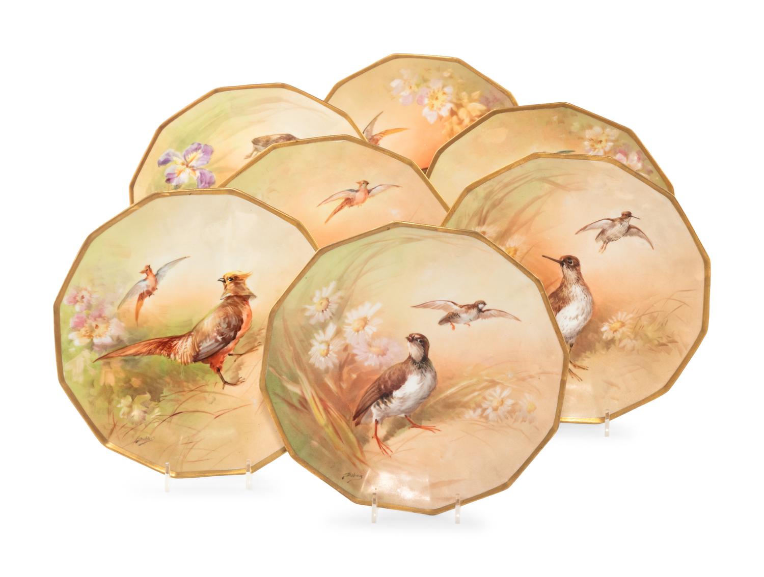 A Limoges Hand-Painted Porcelain Game Service