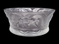 A Lalique Molded and Frosted Glass Jungle Bowl — 20TH CENTURY