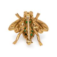 YELLOW GOLD, EMERALD AND DIAMOND BEE BROOCH