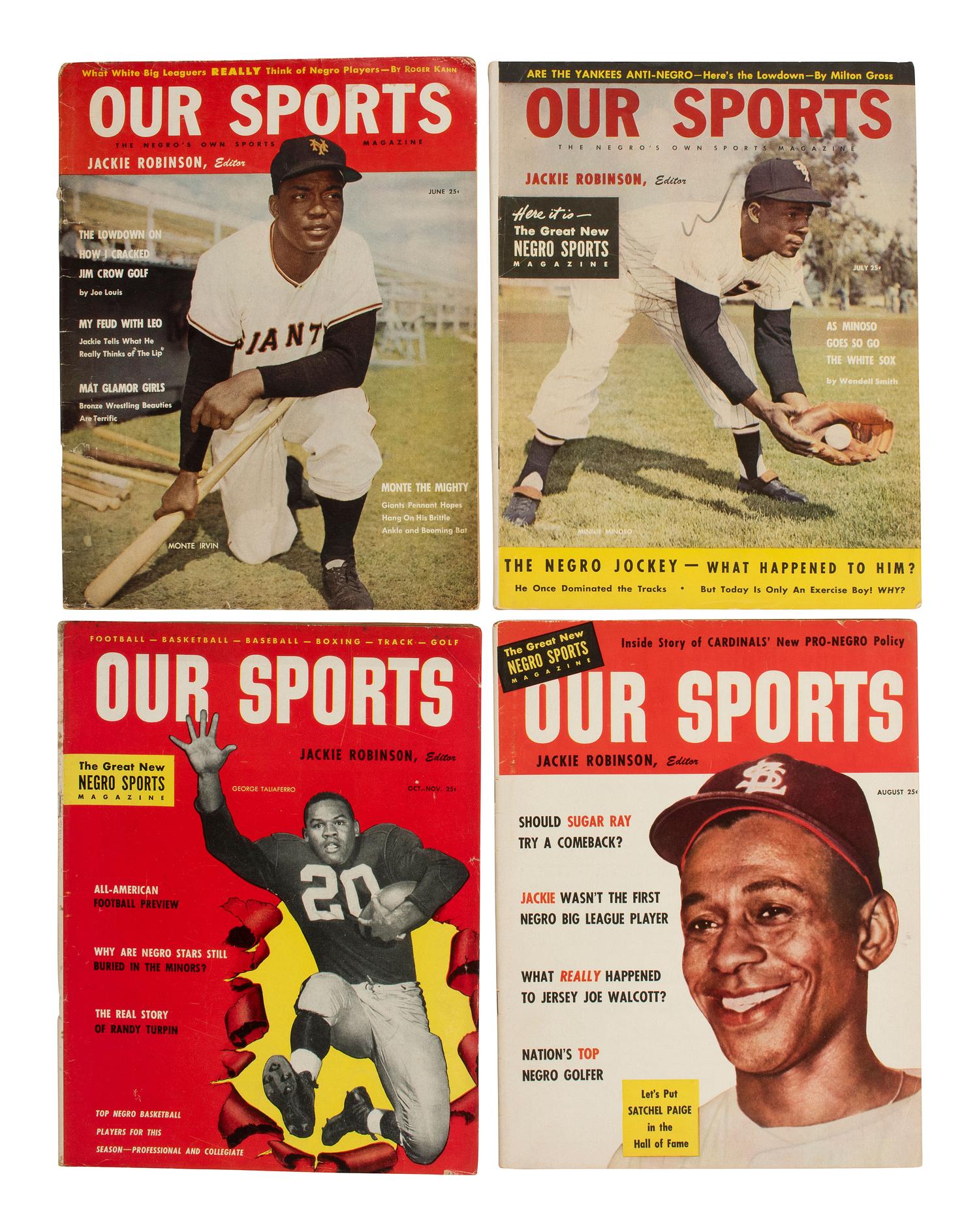 [SPORTS]. ROBINSON, Jackie, editor. Our Sports . New York, May - October [1953]. Complete run of the first Black sports magazine.