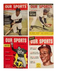 [SPORTS]. ROBINSON, Jackie, editor. Our Sports . New York, May - October [1953]. Complete run of the first Black sports magazine.
