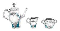 A Swedish Art Nouveau Silver-Plate Tea Service Height of coffee pot 9 3/4 inches. — GULDSMEDS AKTIEBOLAGET