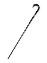 An English Silver Mounted Ebony Walking Stick