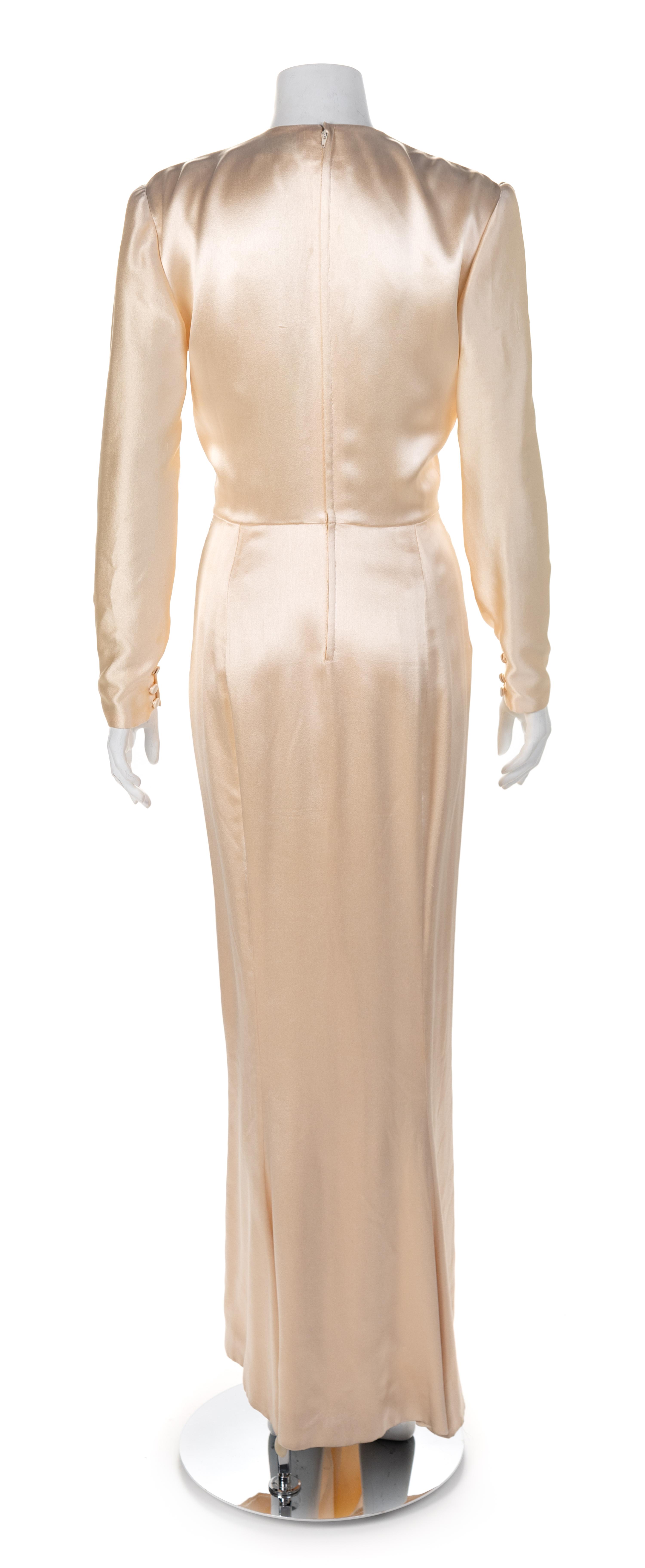 Andrea Odicini Silk Satin Evening Dress, 1980s Size label: 40