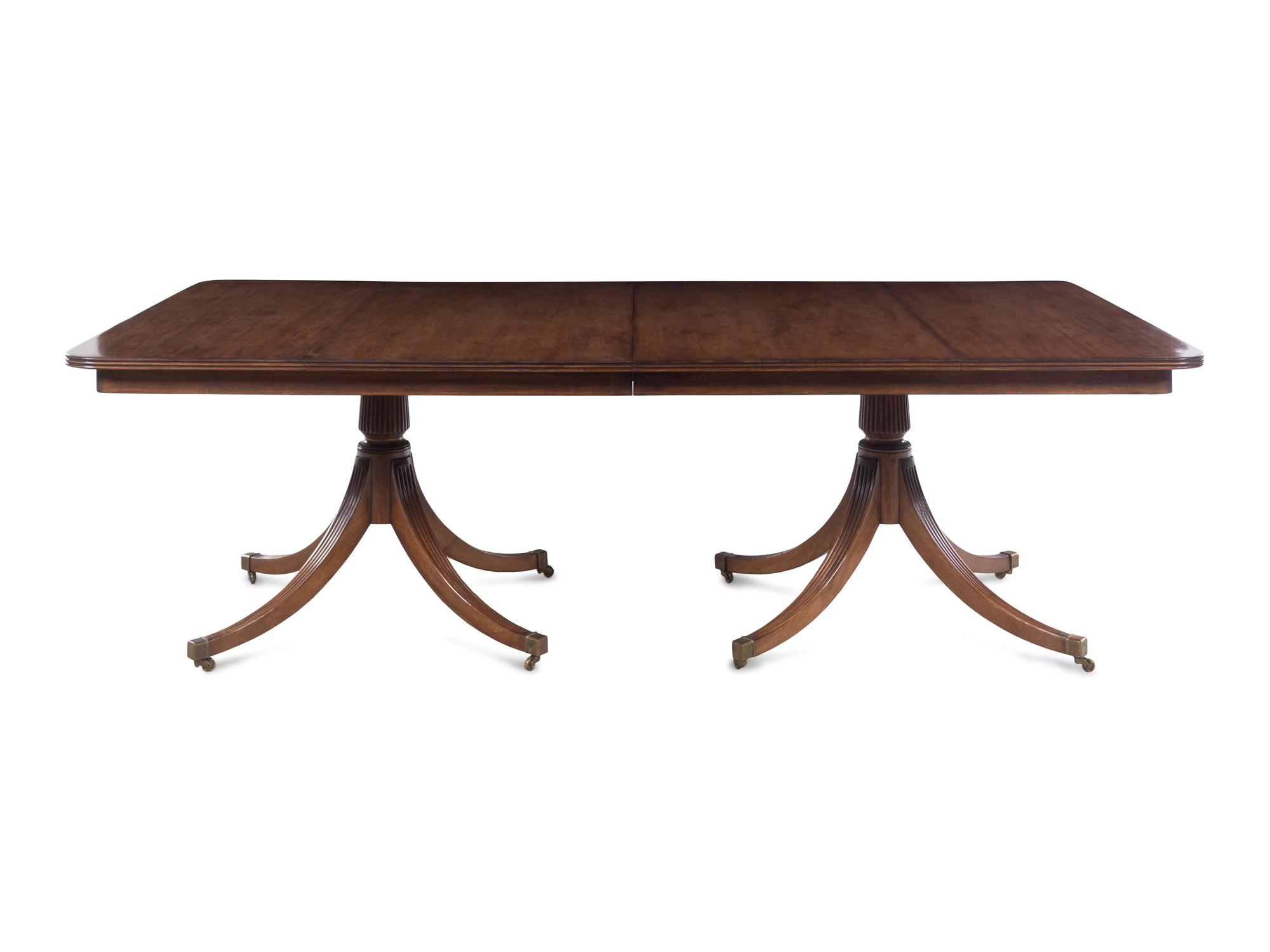 A Dessin Fournir George III Style Mahogany Pedestal Dining Table